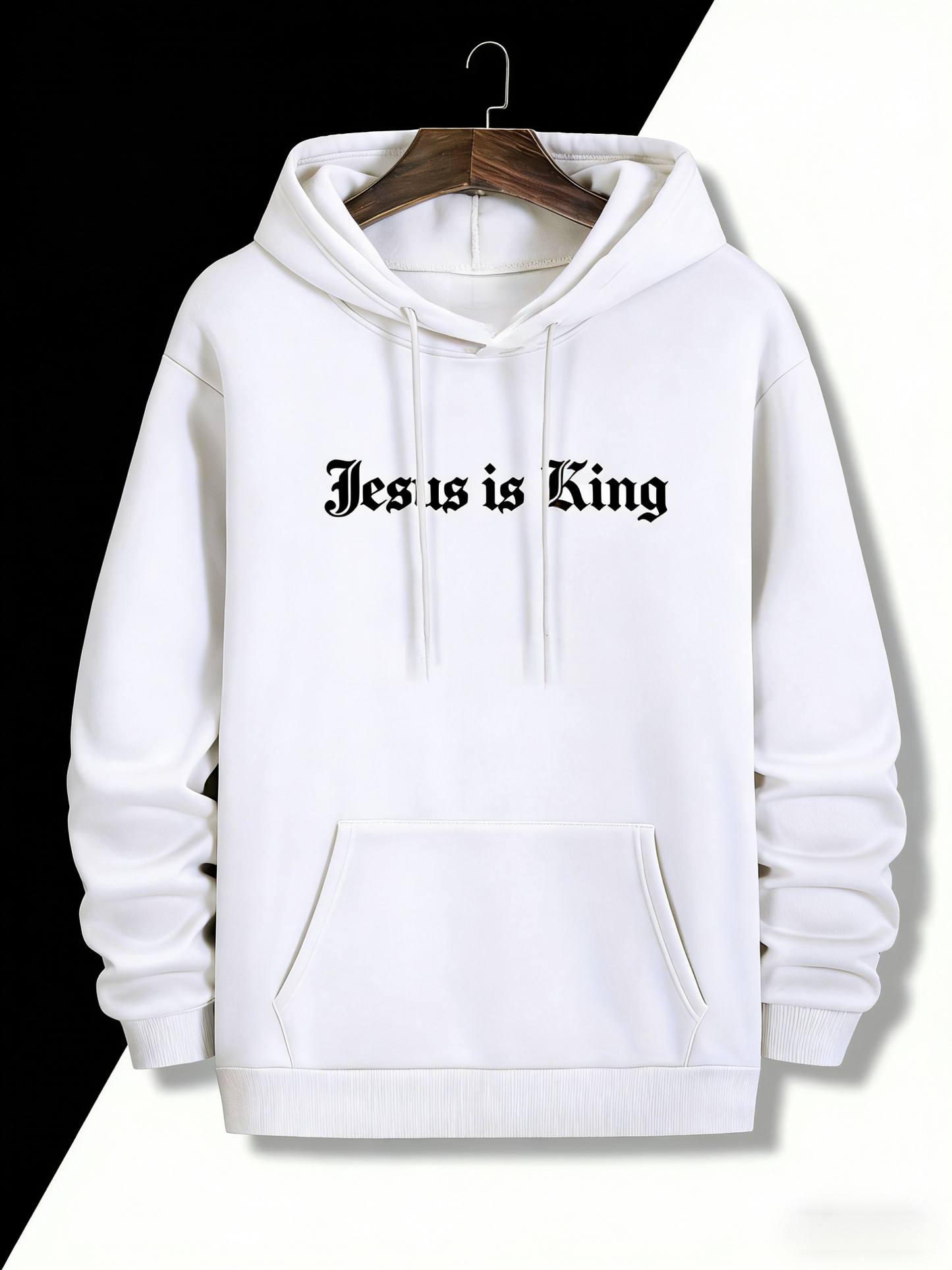 Faith & Strength Hoodie for Men - Inspirational Pullover with Faith-Based Design, Comfortable Casual Wear for Everyday