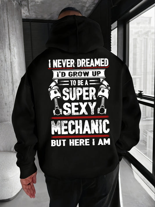 "Labor $95/hr" Mechanic Hoodie - Auto Shop & Tool Print Pullover | Labor Day Streetwear with Kangaroo Pocket