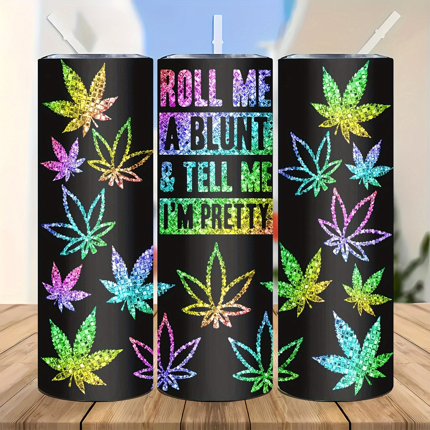 Color-Changing Glitter Tumbler 20oz - Stainless Steel Insulated Cup with Botanical Design, Leak-Proof Lid & Straw, Aesthetic Travel Mug Gift