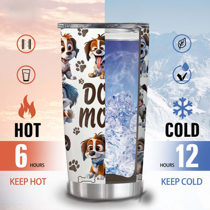 Proud Dog Mom Tumbler - 20oz Leakproof Travel Mug, Double Wall Insulated with Playful Print, The Perfect Gift for Her & The Pup Squad