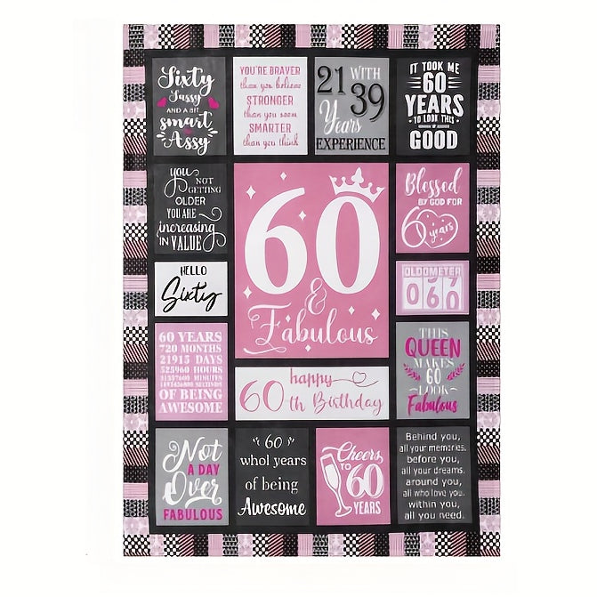 60th Birthday Gift for Women - Vintage Fantasy Digital Print Flannel Blanket, Traditional Style Luxe Throw Blankets