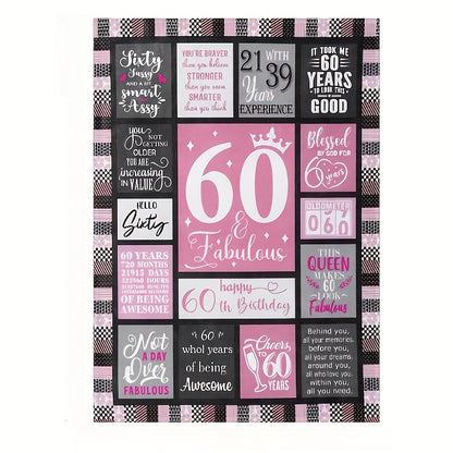 60th Birthday Gift for Women - Vintage Fantasy Digital Print Flannel Blanket, Traditional Style Luxe Throw Blankets