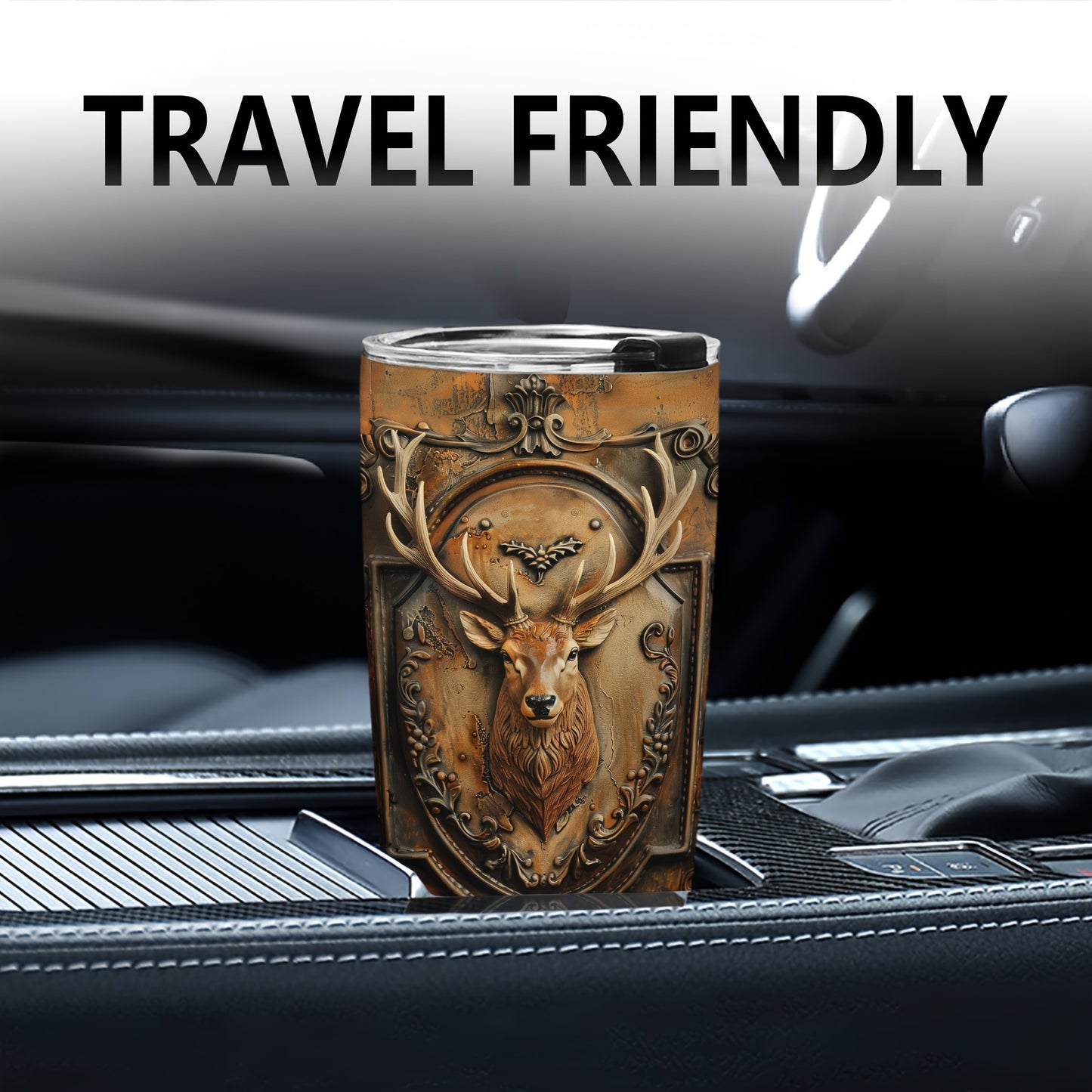 20oz Insulated Deer Hunting Tumbler - Travel Coffee Mug for Men, Dad | Gift for Christmas, Birthday, Valentines Day for Him, Deer Lover
