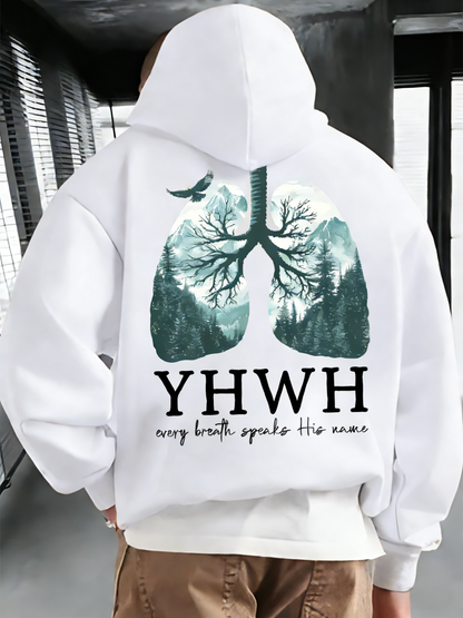 New Arrival: Men‘s Fall Winter Hoodie - Printed Pullover with Drawstring & Kangaroo Pocket, Casual Street Style Essential