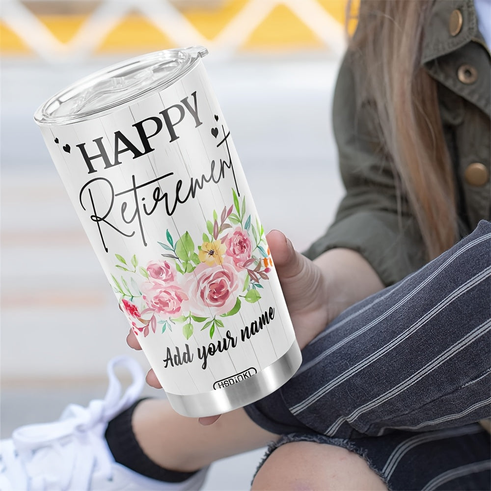 Personalized Retirement Tumbler - Custom Name & Funny Print on 20oz Insulated Stainless Steel Cup | Perfect Retirement Gift for Coworkers, Family & Friends