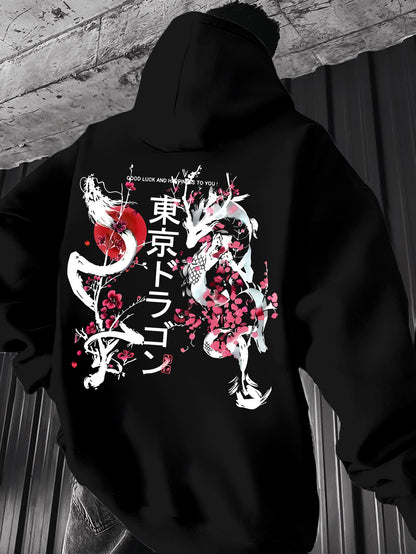 Loose Fit Streetwear Hoodie for Men - Oversized Long Sleeve Pullover, Essential Urban Layer for Casual & Trendy Looks