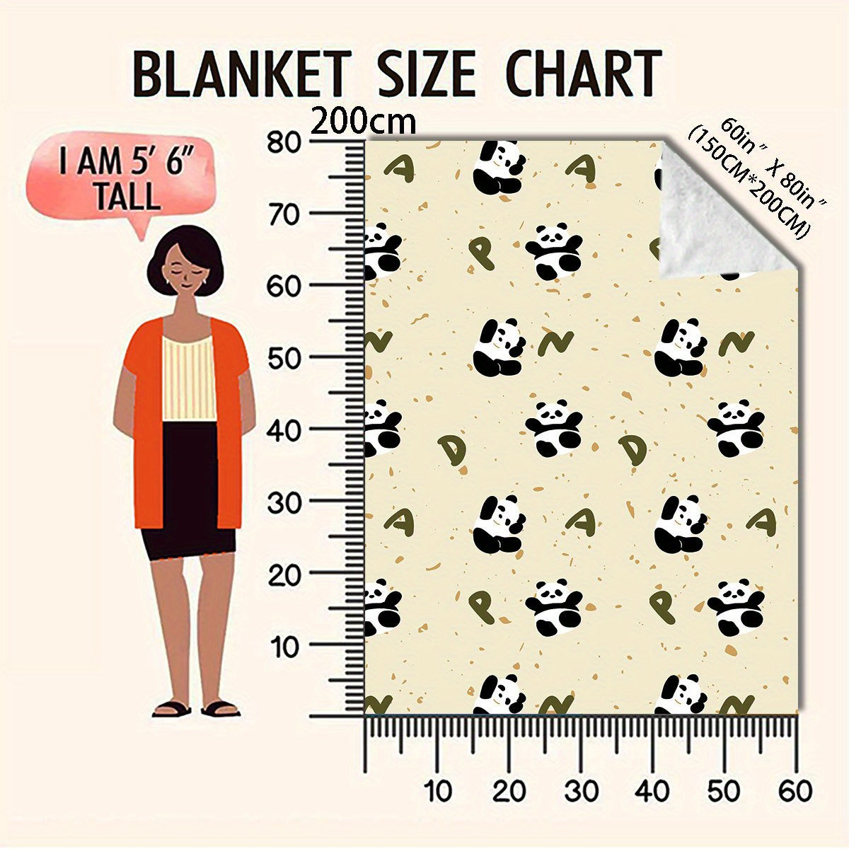 Panda Flannel Throw Blankets | Adorable Pattern, Plush & Washable for Sofa, Bed & Office