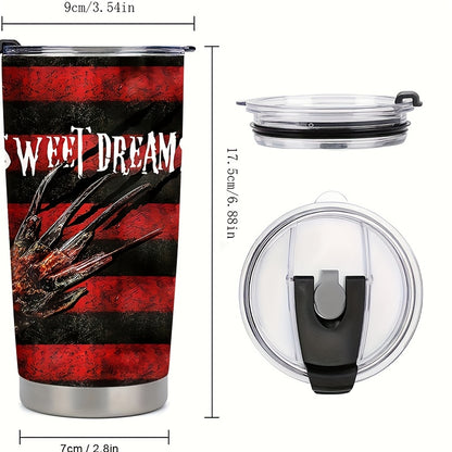 Limited Edition Halloween Tumbler for Horror Enthusiasts - 20oz Insulated 304 Stainless Steel Cup, Double-Wall Technology Keeps Drinks Hot/Cold 12-24H - Collector's Item & Ultimate Gift for Men