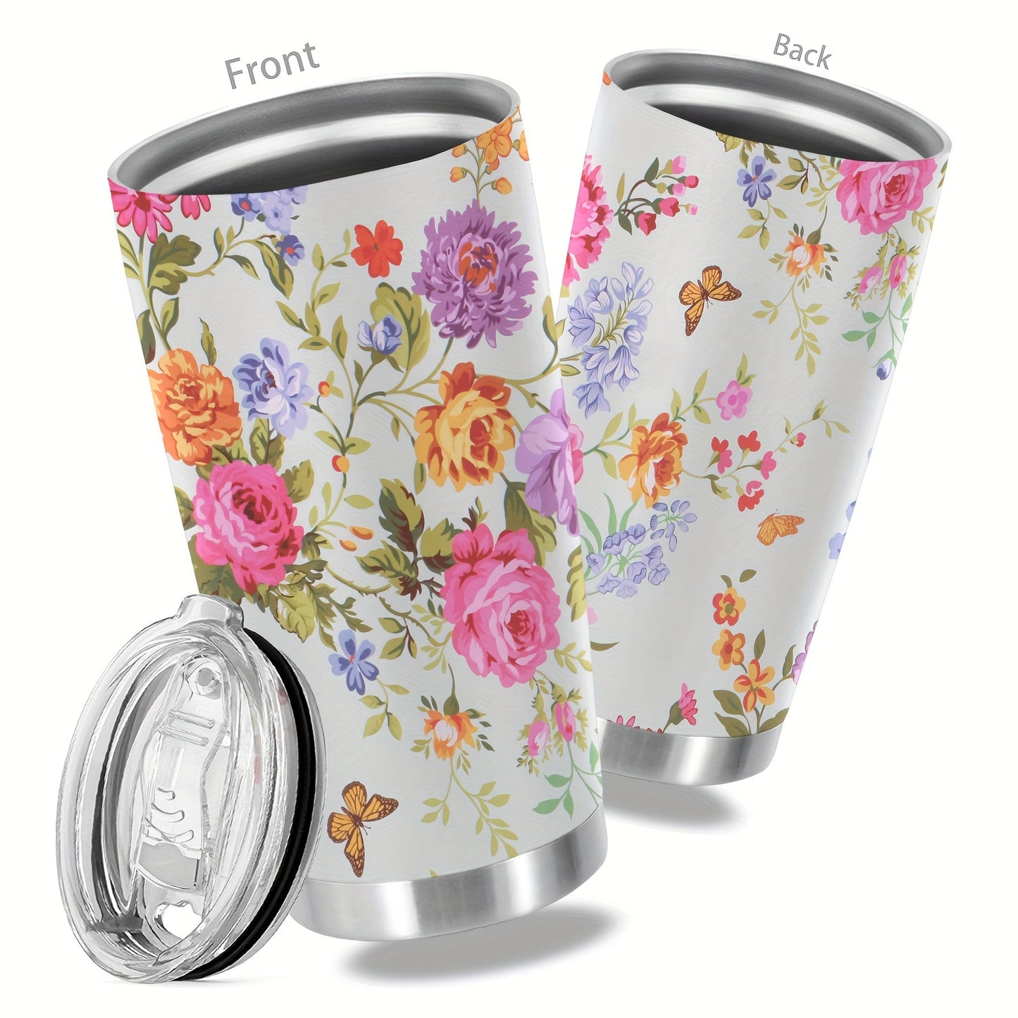 Floral & Funny Quote Tumbler - 20oz Stainless Steel Insulated Cup with Double Wall Vacuum | Humorous Gift for Women, Best Friends & Family