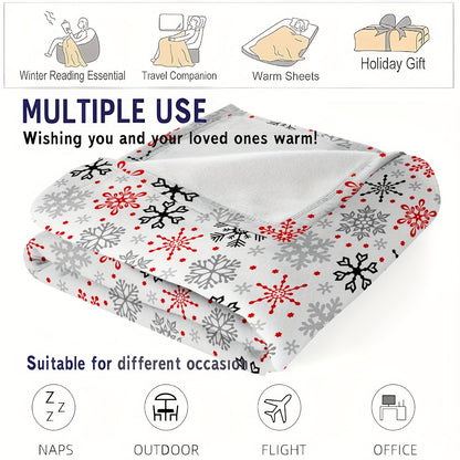 Modern White Minimalist Flannel Throw - Portable & Lightweight, All-Season Essential for Dorm Room, Office Desk, Sofa & Travel